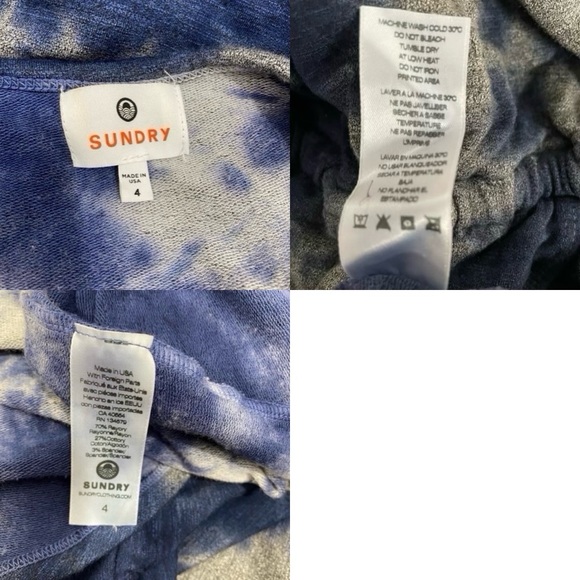 Sundry Blue & Gray Sleeveless Racerback Oversized Tie Waist Tank Dress Size 4 - Picture 15 of 16